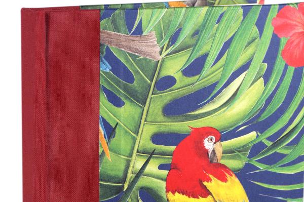 Black-book mit vögeln, Leinenrücken orange